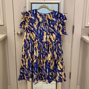 Fleurty Girl Purple & Gold Tiger Print Dress